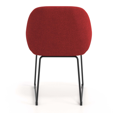 bezoekersstoel rood structuur sledeframe stof gestoffeerde armleuningen 6