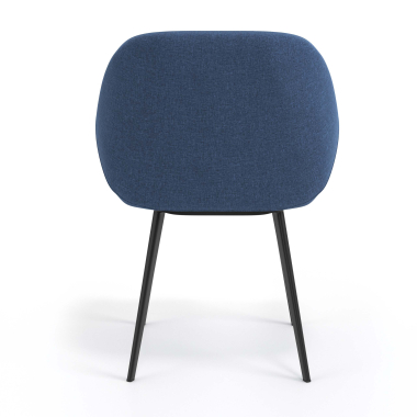 bezoekersstoel zwart blauw 4 poten stof gestoffeerde armleuningen 6