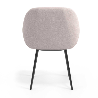 bezoekersstoel zwart beige 4 poten stof gestoffeerde armleuningen 6