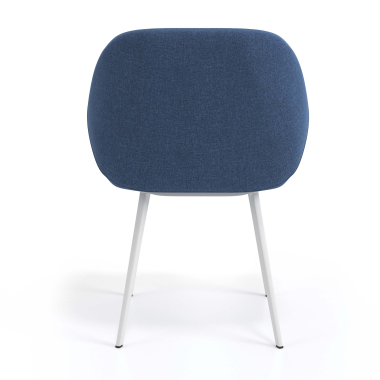 bezoekersstoel wit blauw 4 poten stof gestoffeerde armleuningen 6