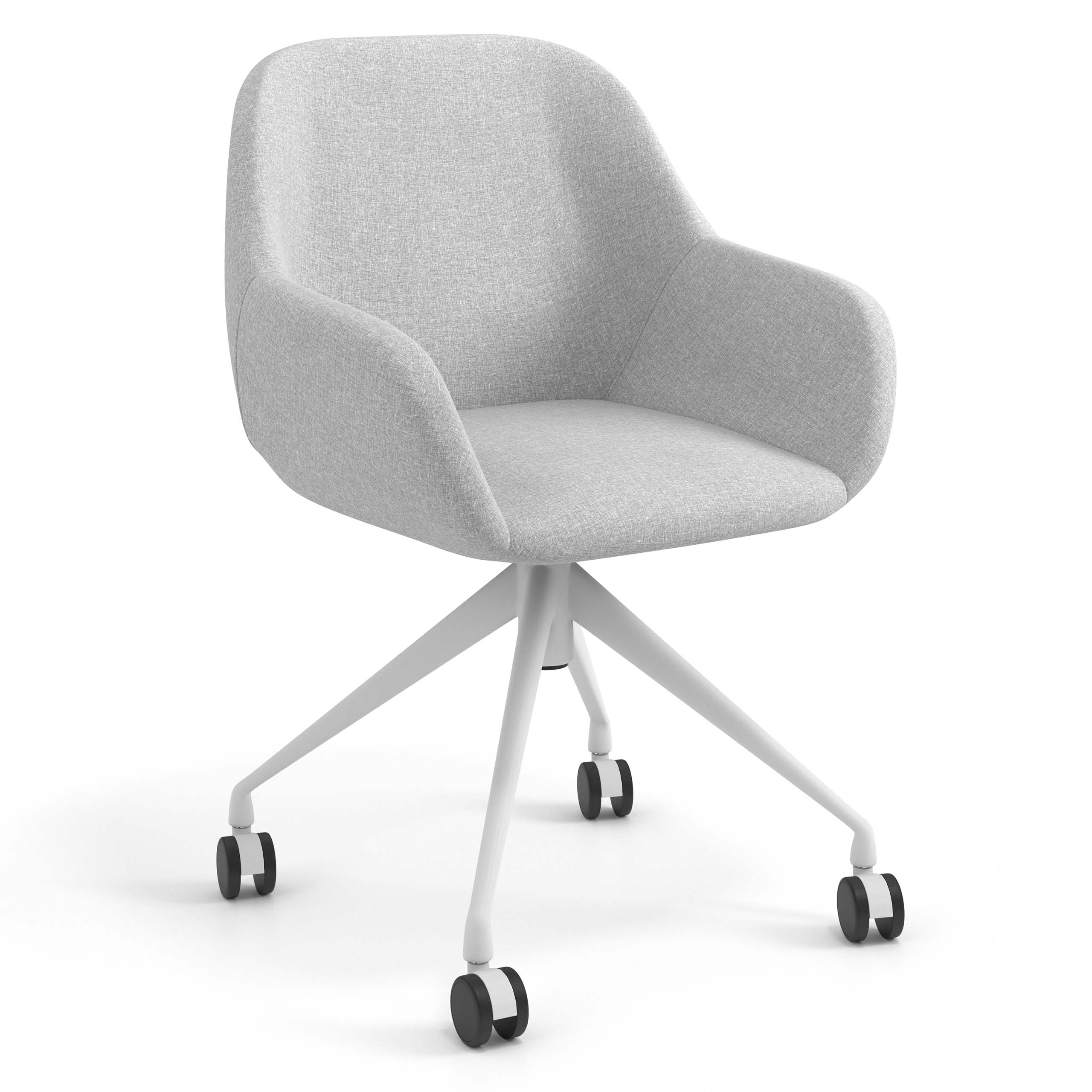 Vergaderstoel met wielen Greta, aluminium onderstel