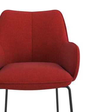 bezoekersstoel rood structuur sledeframe stof gestoffeerde armleuningen 5