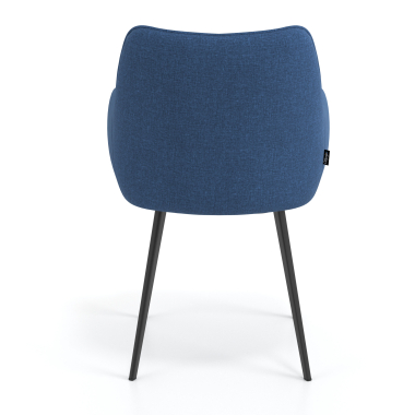 bezoekersstoel zwart blauw 4 poten stof gestoffeerde armleuningen 6