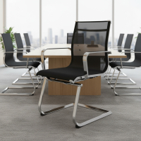 Vergaderstoel Brenton, sledevormig frame, Mesh bekleding
