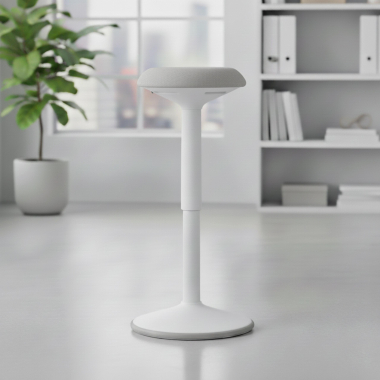 ergonomische kruk wit grijs activepro stof zonder armleuningen 2