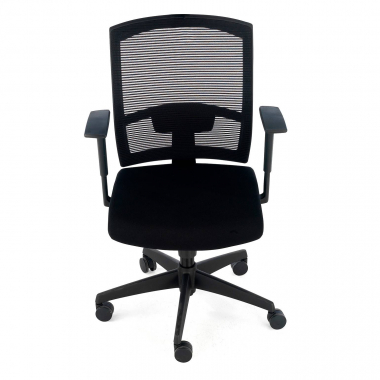 ergonomische bureaustoel zwart zwarte structuur netstof mesh 1d verstelbare armleuningen lumbale steun 4