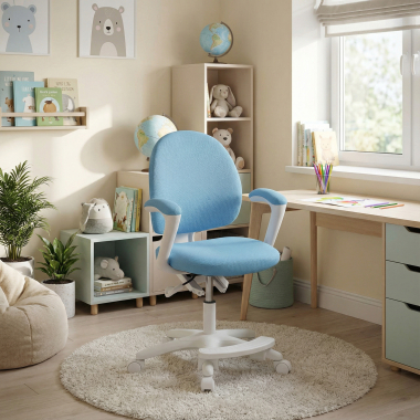 kinderbureaustoel blauw mickey stof vaste armleuningen 2