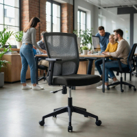 Bureaustoel Pivot, draaistoel, verstelbare armleuningen, Mesh bekleding