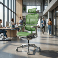 Ergonomische bureaustoel Ergohuman Elite, luxueus, wit frame