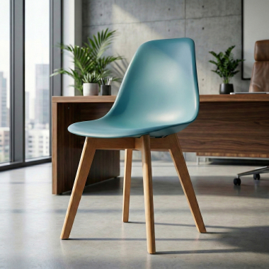 scandinavische stoel blauw bergen kunststof zonder armleuningen 2