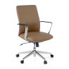 Luxe bureaustoel Belfast met lage rugleuning, aluminium armleuningen, kunstleer