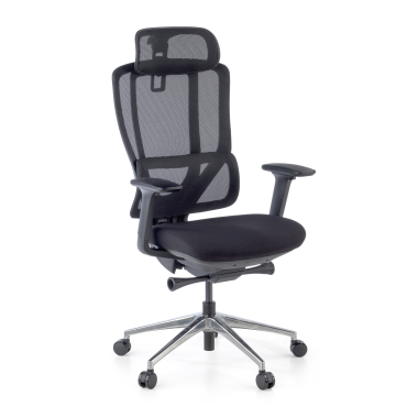 ergonomische bureaustoel zwart aeroflow zwarte structuur netstof mesh 3d verstelbare armleuningen dubbele lumbale steun hoofdsteun 1