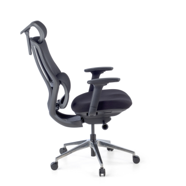 ergonomische bureaustoel zwart aeroflow zwarte structuur netstof mesh 3d verstelbare armleuningen dubbele lumbale steun hoofdsteun 7