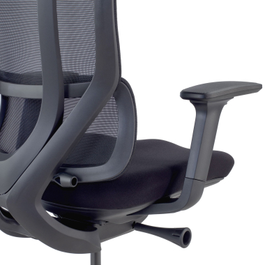 ergonomische bureaustoel zwart aeroflow zwarte structuur netstof mesh 3d verstelbare armleuningen dubbele lumbale steun hoofdsteun 8