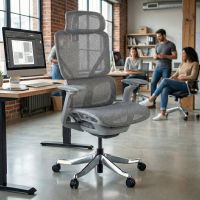 Ergonomische Bureaustoel AeroFit, Hoge Prestaties, Witte Structuur