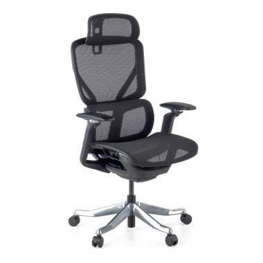 ergonomische bureaustoel zwart aerofit zwart frame netstof mesh 4d verstelbare armleuningen dubbele lumbale steun hoofdsteun 1