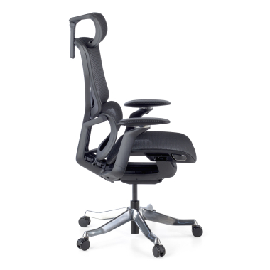 ergonomische bureaustoel zwart aerofit zwart frame netstof mesh 4d verstelbare armleuningen dubbele lumbale steun hoofdsteun 4