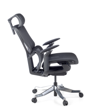 ergonomische bureaustoel zwart aerofit zwart frame netstof mesh 4d verstelbare armleuningen dubbele lumbale steun hoofdsteun 5