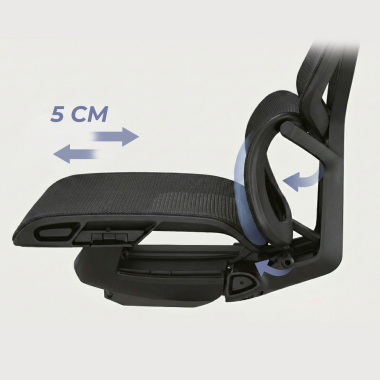 ergonomische bureaustoel zwart aerofit zwart frame netstof mesh 4d verstelbare armleuningen dubbele lumbale steun hoofdsteun 9