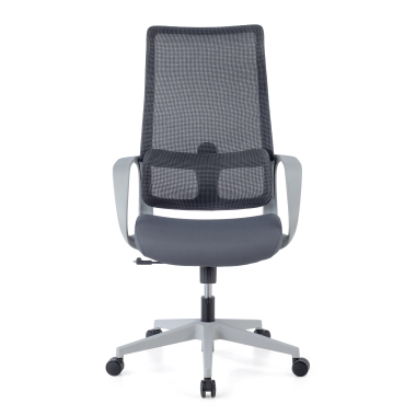 bureaustoel wit grijs axis netstof mesh vaste armleuningen 3