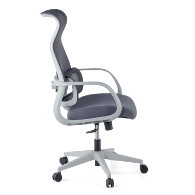bureaustoel wit grijs axis netstof mesh vaste armleuningen 8