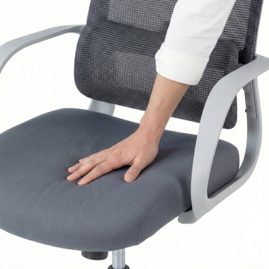 bureaustoel wit grijs axis netstof mesh vaste armleuningen 6