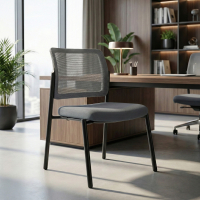 Bezoekersstoel Hermes, 4-poots onderstel, brede zitting, mesh rugleuning