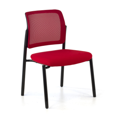 bezoekersstoel rood zonder armen netstof mesh zonder armleuningen 1