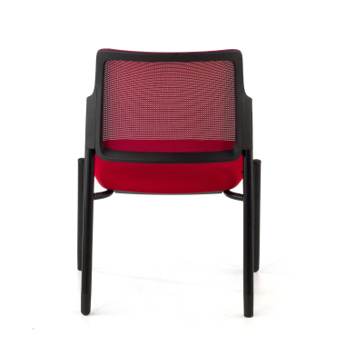 bezoekersstoel rood zonder armen netstof mesh zonder armleuningen 7