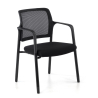 Vergaderstoel Hermes met armleuningen, 4-poots onderstel, brede zitting, mesh rugleuning
