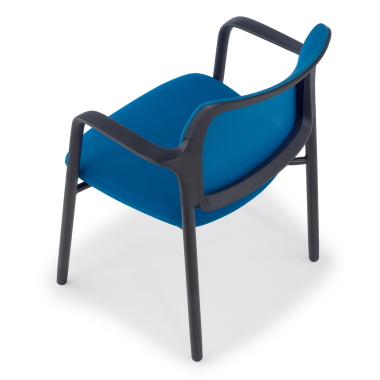 bezoekersstoel blauw met armen netstof mesh vaste armleuningen 9