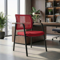 Vergaderstoel Hermes met armleuningen, 4-poots onderstel, brede zitting, mesh rugleuning