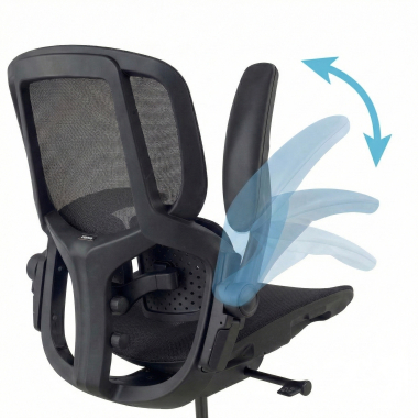 ergonomische bureaustoel zwart erghos one zonder hoofdsteun netstof mesh 3d verstelbare armleuningen dubbele lumbale steun 7
