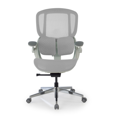 ergonomische bureaustoel wit grijs erghos one zonder hoofdsteun netstof mesh 3d verstelbare armleuningen dubbele lumbale steun 10