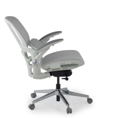 ergonomische bureaustoel wit grijs erghos one zonder hoofdsteun netstof mesh 3d verstelbare armleuningen dubbele lumbale steun 4