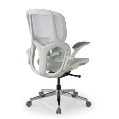 ergonomische bureaustoel wit grijs erghos one zonder hoofdsteun netstof mesh 3d verstelbare armleuningen dubbele lumbale steun 12