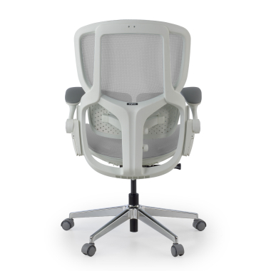 ergonomische bureaustoel wit grijs erghos one zonder hoofdsteun netstof mesh 3d verstelbare armleuningen dubbele lumbale steun 13
