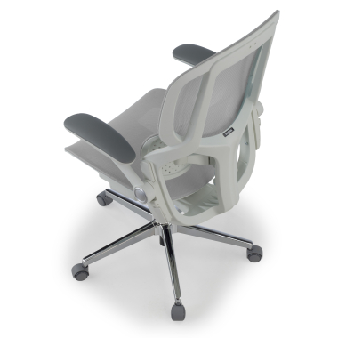 ergonomische bureaustoel wit grijs erghos one zonder hoofdsteun netstof mesh 3d verstelbare armleuningen dubbele lumbale steun 14