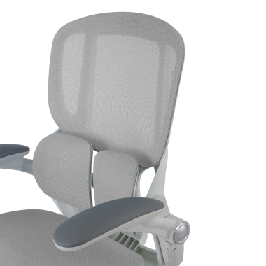 ergonomische bureaustoel wit grijs erghos one zonder hoofdsteun netstof mesh 3d verstelbare armleuningen dubbele lumbale steun 11