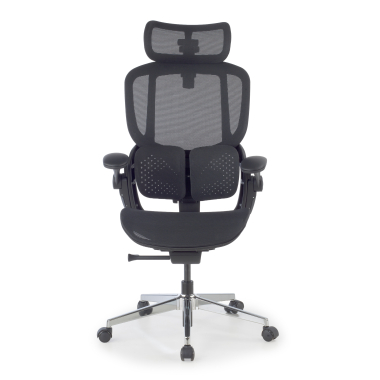 ergonomische bureaustoel zwart erghos one met hoofdsteun netstof mesh 3d verstelbare armleuningen dubbele lumbale steun hoofdsteun 5