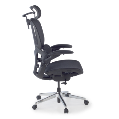 ergonomische bureaustoel zwart erghos one met hoofdsteun netstof mesh 3d verstelbare armleuningen dubbele lumbale steun hoofdsteun 3