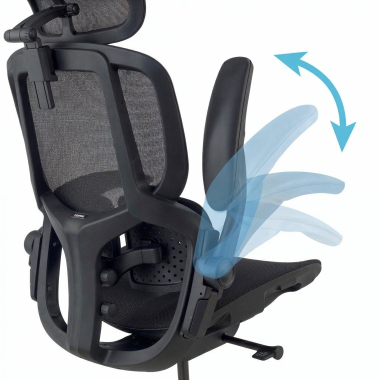 ergonomische bureaustoel zwart erghos one met hoofdsteun netstof mesh 3d verstelbare armleuningen dubbele lumbale steun hoofdsteun 6