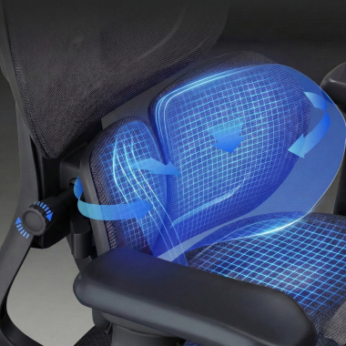 ergonomische bureaustoel zwart erghos one met hoofdsteun netstof mesh 3d verstelbare armleuningen dubbele lumbale steun hoofdsteun 8