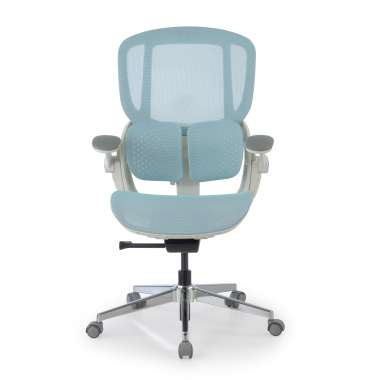 ergonomische bureaustoel wit blauw erghos one zonder hoofdsteun netstof mesh 3d verstelbare armleuningen dubbele lumbale steun 10
