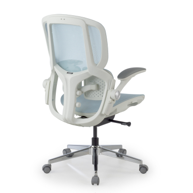 ergonomische bureaustoel wit blauw erghos one zonder hoofdsteun netstof mesh 3d verstelbare armleuningen dubbele lumbale steun 11