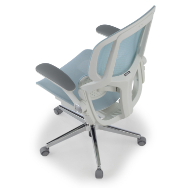 ergonomische bureaustoel wit blauw erghos one zonder hoofdsteun netstof mesh 3d verstelbare armleuningen dubbele lumbale steun 13