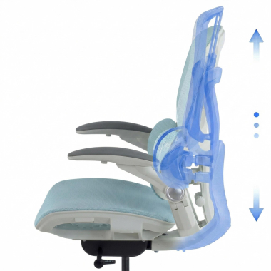 ergonomische bureaustoel wit blauw erghos one zonder hoofdsteun netstof mesh 3d verstelbare armleuningen dubbele lumbale steun 8