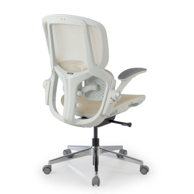 ergonomische bureaustoel beige erghos one zonder hoofdsteun netstof mesh 3d verstelbare armleuningen dubbele lumbale steun 11