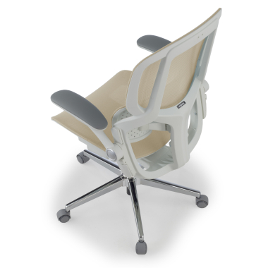 ergonomische bureaustoel beige erghos one zonder hoofdsteun netstof mesh 3d verstelbare armleuningen dubbele lumbale steun 13