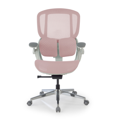 ergonomische bureaustoel wit roze erghos one zonder hoofdsteun netstof mesh 3d verstelbare armleuningen dubbele lumbale steun 10